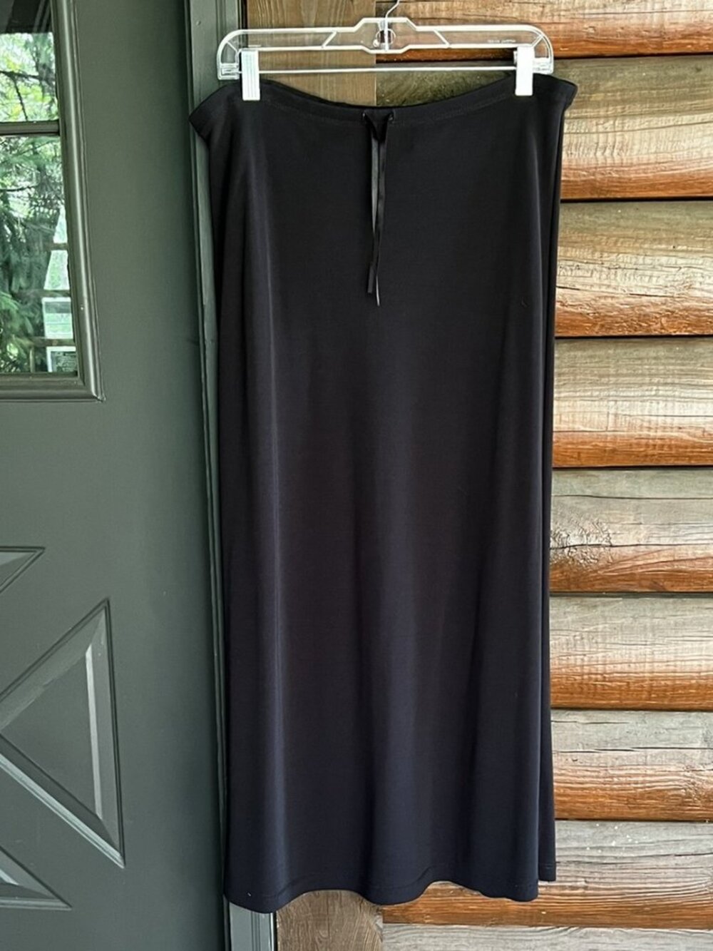 Old Navy Collection Long Black Skirt with Satin Tie Waist, Size M